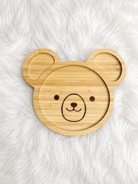 Bamboo Bear Snack Plate for Kids - Natural